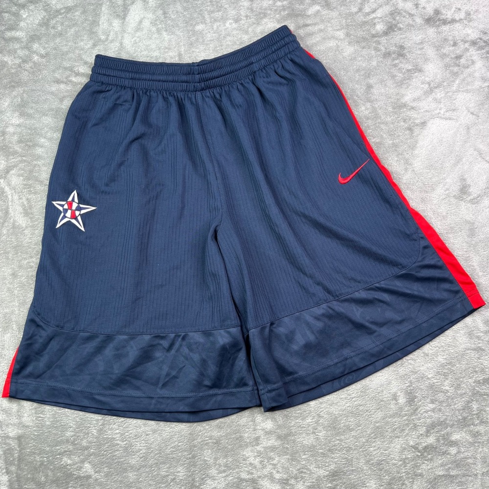 Nike USA Volleyball Team Shorts Mens Medium Navy Blue Red Nike Fit Dry Athletic